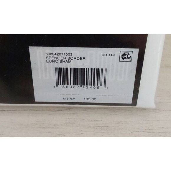 Ralph Lauren SPENCER BORDER SATEEN Cotton 300TC Clay Tan European Pillow Sham - Picture 9 of 9